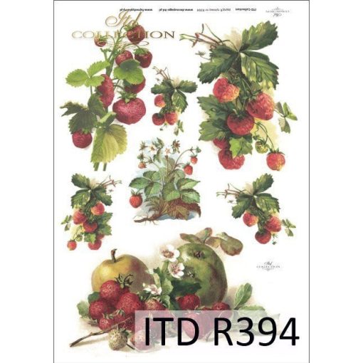 R0394 ITD Rizspapír A/4, 30gr - Piros gyümölcsök