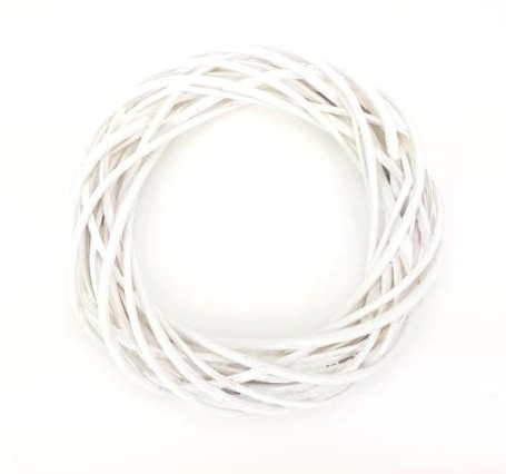 Vessző koszorú 15cm, fehér 0510