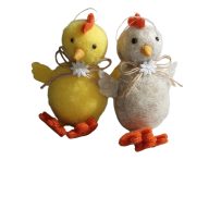 Textil csibe, sárga/barna, 1db 10*7cm 068490 – húsvéti dekorációhoz