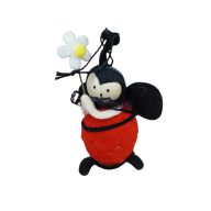 Textil katica virágszállal, 10*4cm 068496_k – kerti és otthoni dekorációhoz