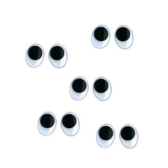   Mozgó / rezgő szem, ragasztható - ovális 5*7mm 10db/cs 11948