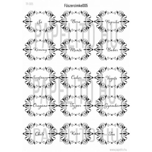 Tr-005 Transzfer papír A/4 - Fűszercímke