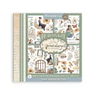 DFLRBX09 - Rub on kit cm 15,5x15,5 - 6 pages Secret Diary