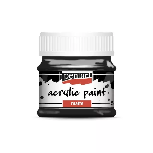 Pentart matt akrilfesték 50 ml - Fekete 1119 – kreatív festéshez