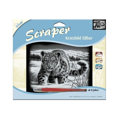 Képkarcoló karctűvel - 20*25cm, ezüst - Hópárduc 137009