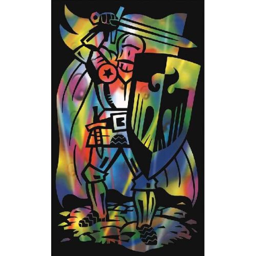 Képkarcoló karctűvel - 11*18cm, szivárvány - Lovag 141005