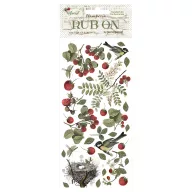 DFLRB116 - Rub-on cm 10,16x21,6 - Forest bird and nest