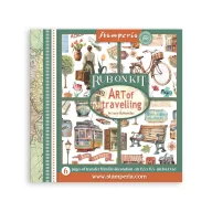   DFLRBX12 - Rub on kit cm 15,5x15,5 - 6 pages  Art of Travelling