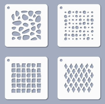 +Stencil / Sablon JST-03 6,5*6,5cm*0,2mm 4db/cs Mini 03
