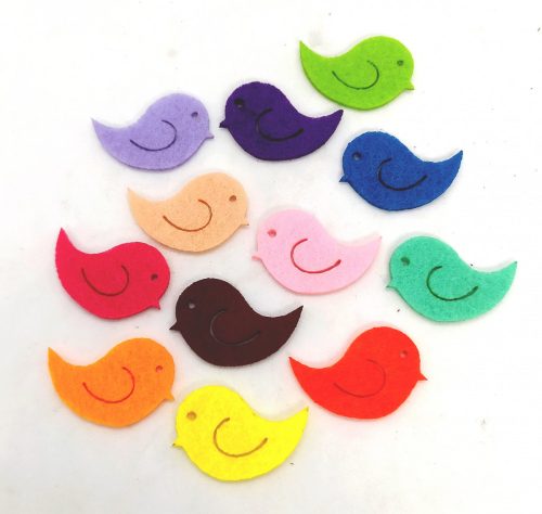 Filcfigura mini madárka 12db/cs, kb.3cm 27457