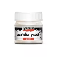 Pentart gyöngyház akrilfesték, 50 ml - Fehér – akrilfestékekhez és kreatív hobby projektekhez – Papelito.hu