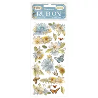   DFLRB148 - Rub-on cm 10,16x21,6 - Hidden Grove flowers and butterfly