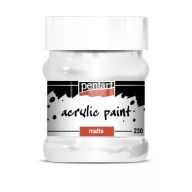Pentart matt akrilfesték 230 ml  - Titánfehér – akrilfestékekhez és kreatív hobby projektekhez – Papelito.hu