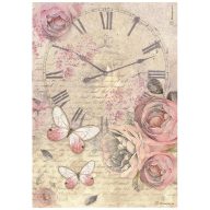 DFSA4880 - A4 rizspapír csom. - Shabby Rose clock