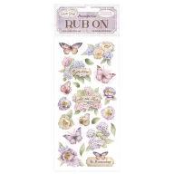   DFLRB202 - Rub-on cm 10,16x21,6 - Quiet Days hydrangea and butterfly