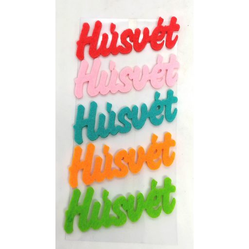 Filcfigura "Húsvét" felirat 5db/cs, kb.6cm – kreatív hobby projektekhez és dekorációhoz – Papelito.hu