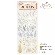   DFLRB46 - Rub-on cm 10,16x21,6 - Create Happiness Christmas poinsettia and leave
