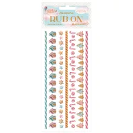 DFLRB177 - Rub-on cm 10,16x21,6 - Candy Christmas stripes