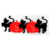 Filcfigura macska és tök 5db/cs, kb.6cm 23236 – őszi dekorációhoz