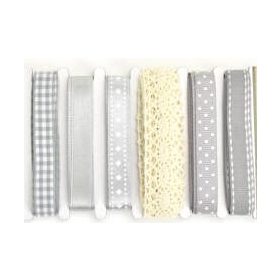 Dekor szalag csipkével 6*2m szürke árnyalatok 4003