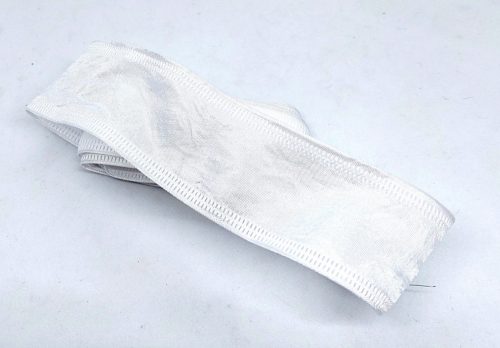 Szaténszalag, tört mintás, drótos 4 cm*1,5 méter, - Fehér 40-1035