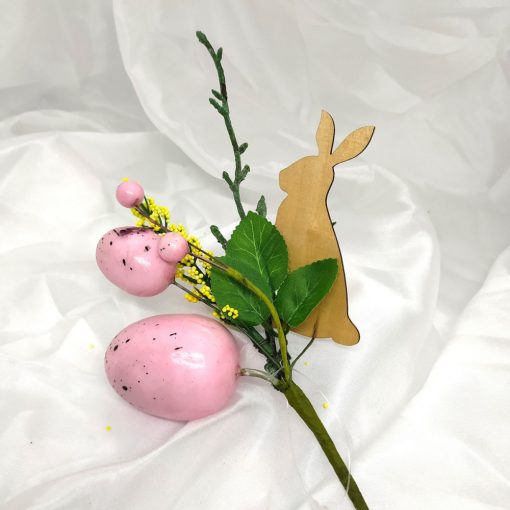 Pick, betűzhető - Húsvéti tojások fa nyuszival, 20cm - Rózsaszín 404687
