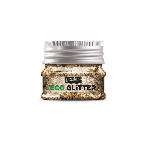 R-Pentart Eco Glitter min. 15g - rózsaarany, confetti 41119
