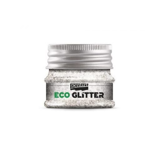 R-Pentart Eco Glitter min. 15g - ezüst, durva 41123