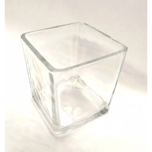 Üveg mécsestartó kocka 7*7*7 cm P 41177