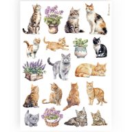 DFSA4887 - Dekupázs rizspapír A4 csom. -Macskák