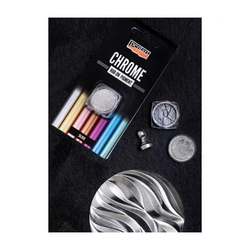 Pentart Rub-On Pigment, 0,5g Króm effekt - Ezüst 41350 – hobby projektekhez