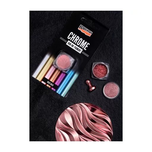 Pentart Rub-On Pigment, 0,5g Króm effekt - Rózsaarany 41351 – hobby projektekhez