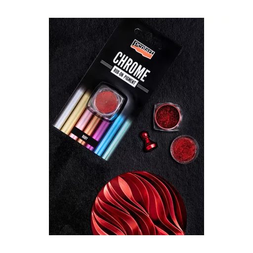 Pentart Rub-On Pigment, 0,5g Króm effekt - Rubint 41352 – hobby projektekhez