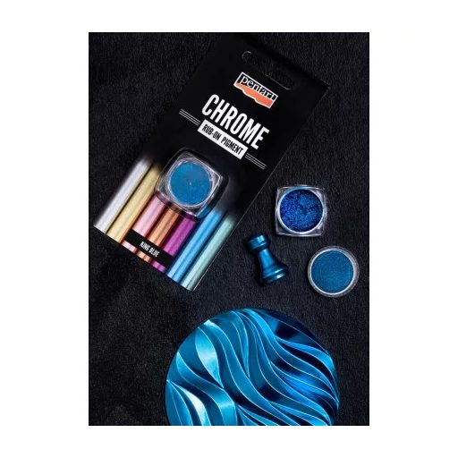 Pentart Rub-On Pigment, 0,5g Króm effekt - Királykék 41353 – hobby projektekhez