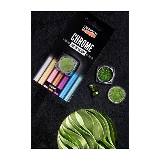 Pentart Rub-On Pigment, 0,5g Króm effekt - Sárkányszem 41354 – hobby projektekhez