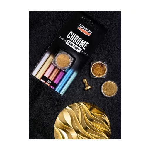 Pentart Rub-On Pigment, 0,5g Króm effekt - Arany 41356 – hobby projektekhez