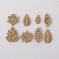 Hőre lágyuló fa díszítőelem - Falevél szett, vegyesen 8/cs 3*2,9 cm 43375 – festéshez, dekorációhoz