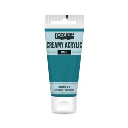 Pentart krémes akrilfesték, matt 60ml  - Türkizkék 29760 – kreatív festéshez