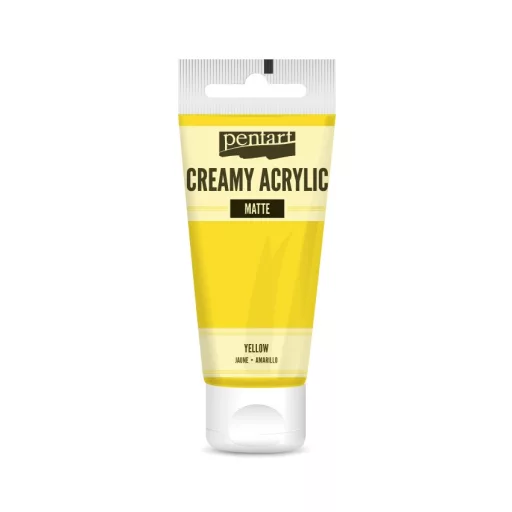 Pentart krémes akrilfesték, matt 60ml  - Sárga 29659 – kreatív festéshez