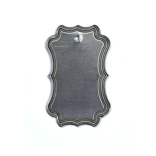 +Fém díszítőelem, címke téglalap 4,6*2,7cm 10/cs 35189 – kreatív dekorációhoz