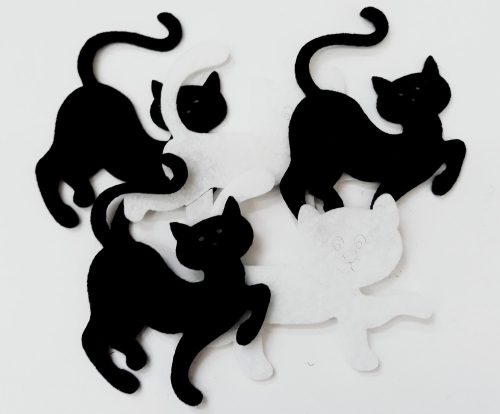 Filcfigura cicák, 5b/cs, kb.6cm 25151