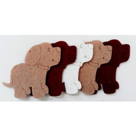 Filcfigura kutyák 5db/cs, kb.6cm 23219