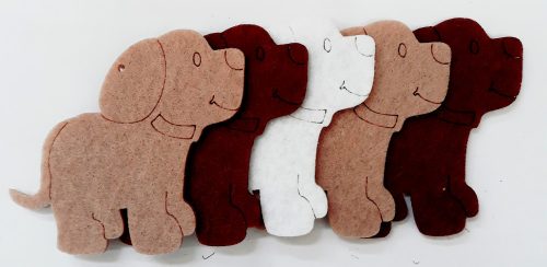 Filcfigura kutyák 5db/cs, kb.6cm 23219