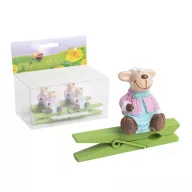 Csipesz - Barilány, rózsaszín pulcsis 1db 4,5cm-es 467361 – húsvéti dekorációhoz