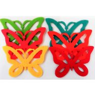 Filcfigura pillangók, áttört 6db/cs, kb.6cm 23222 – kreatív dekorációhoz