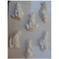 Gipszkiöntő forma, normál - Nyuszik, 6 motívumos