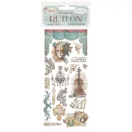 DFLRB167 - Rub-on cm 10,16x21,6 - Venice City of Art masks