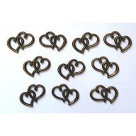 +Fém díszítőelem, szívek párban 3,3*2,2cm 10/cs 38203 – kreatív dekorációhoz