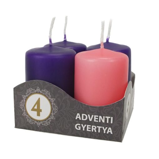 Adventi gyertya - LILA/PINK 6*4cm, 4db/cs 50-1174LP