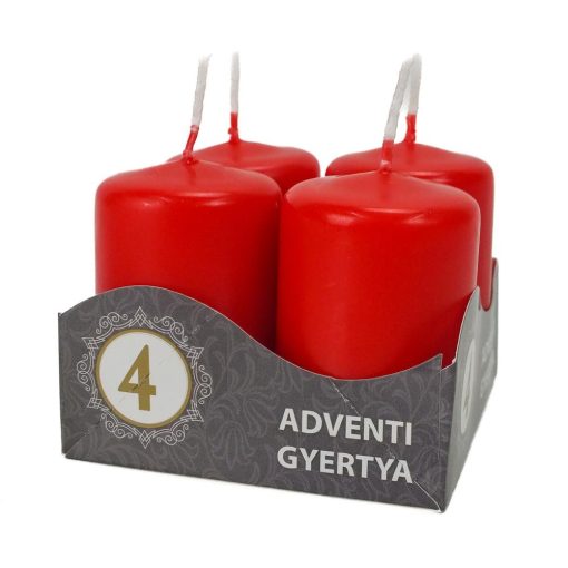 Adventi gyertya - PIROS 6*4cm,  4db/cs 50-1174PIR